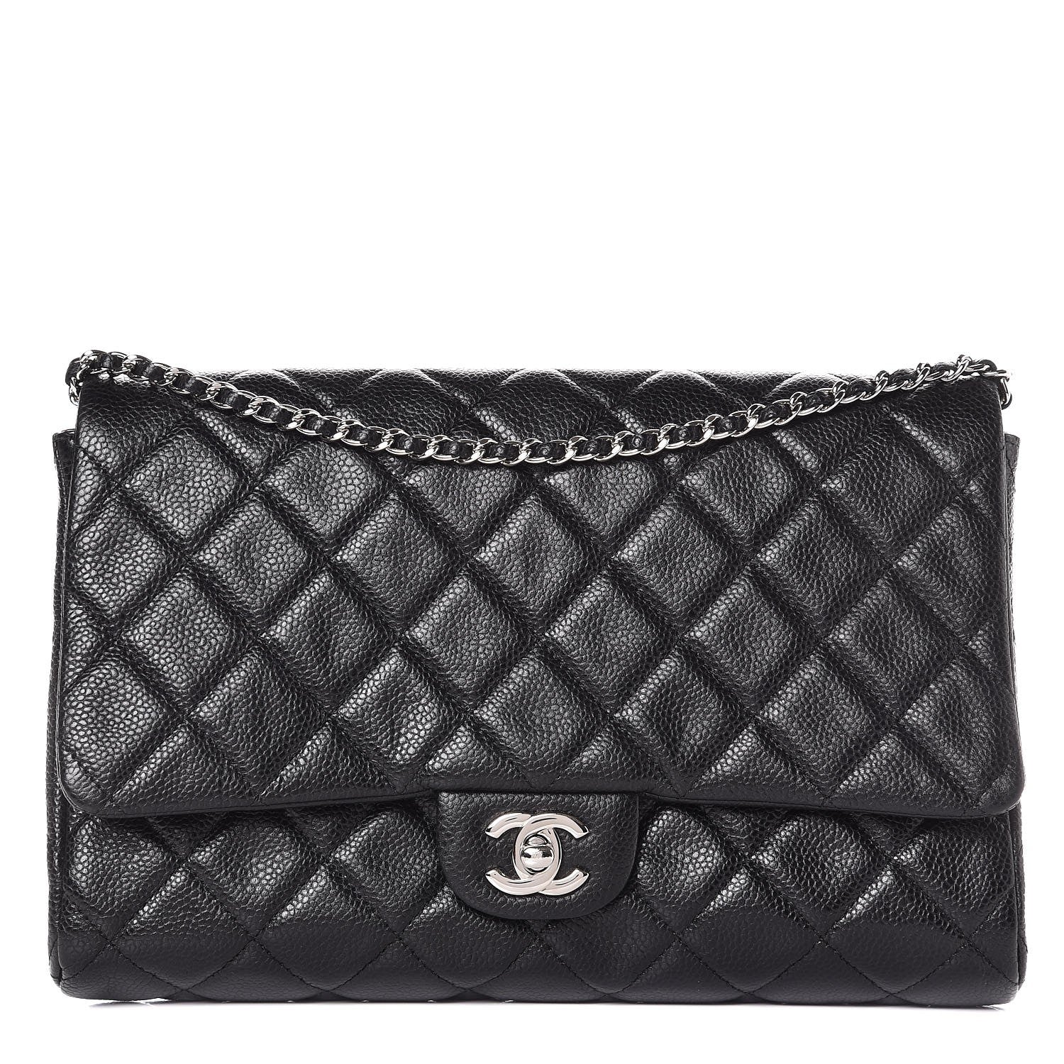 Chanel Caviar Quilted Clutch With Chain Flap Black 1 of 8