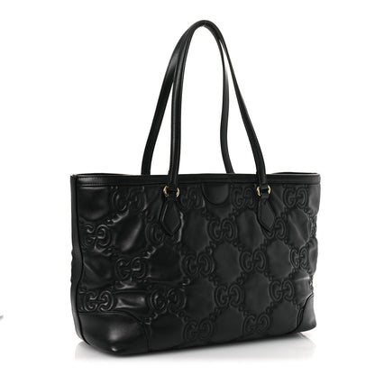 Gucci Calfskin GG Matelasse Medium Ophidia Shopping Tote Black 3 of 12