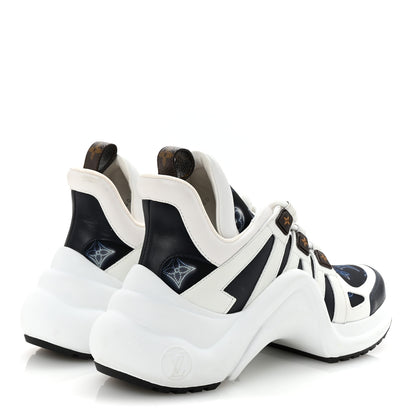 Louis Vuitton Calfskin LV Nylon Flight Mode Archlight Sneaker 38 Navy Blue 5 of 9