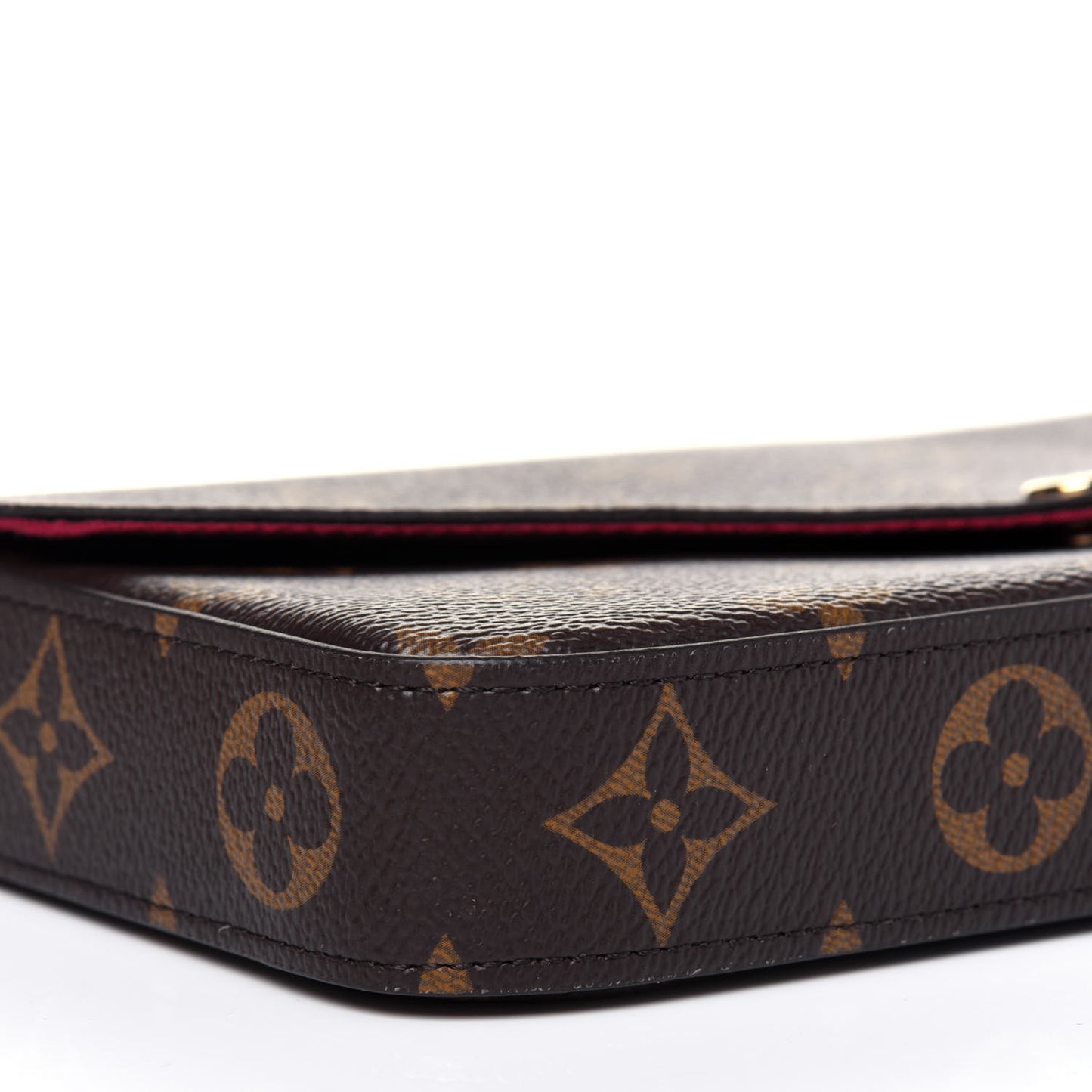 Monogram Pochette Felicie Chain Wallet Fuchsia
