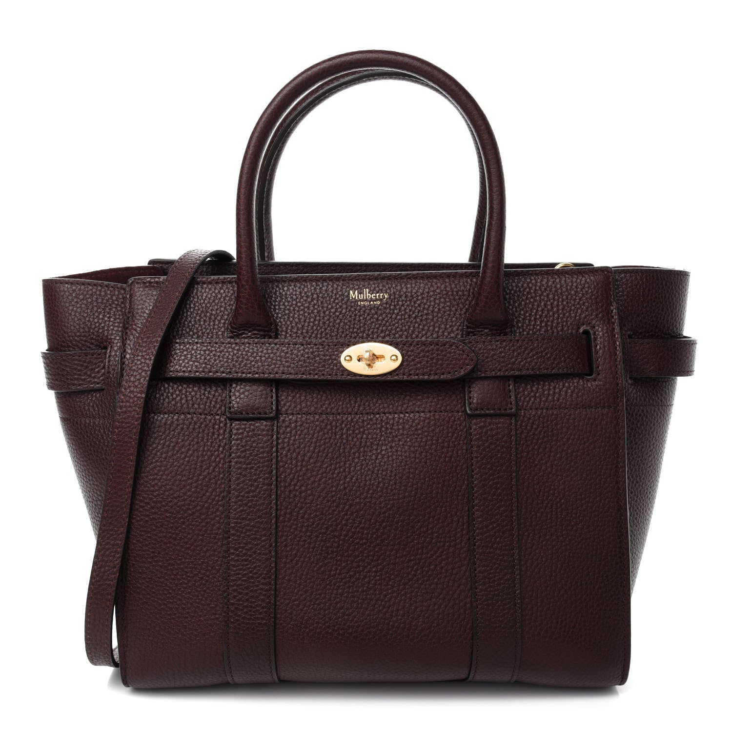Mulberry Grain Vegetable Tanned Calfskin Small Zipped Bayswater Oxblood 1 of 9