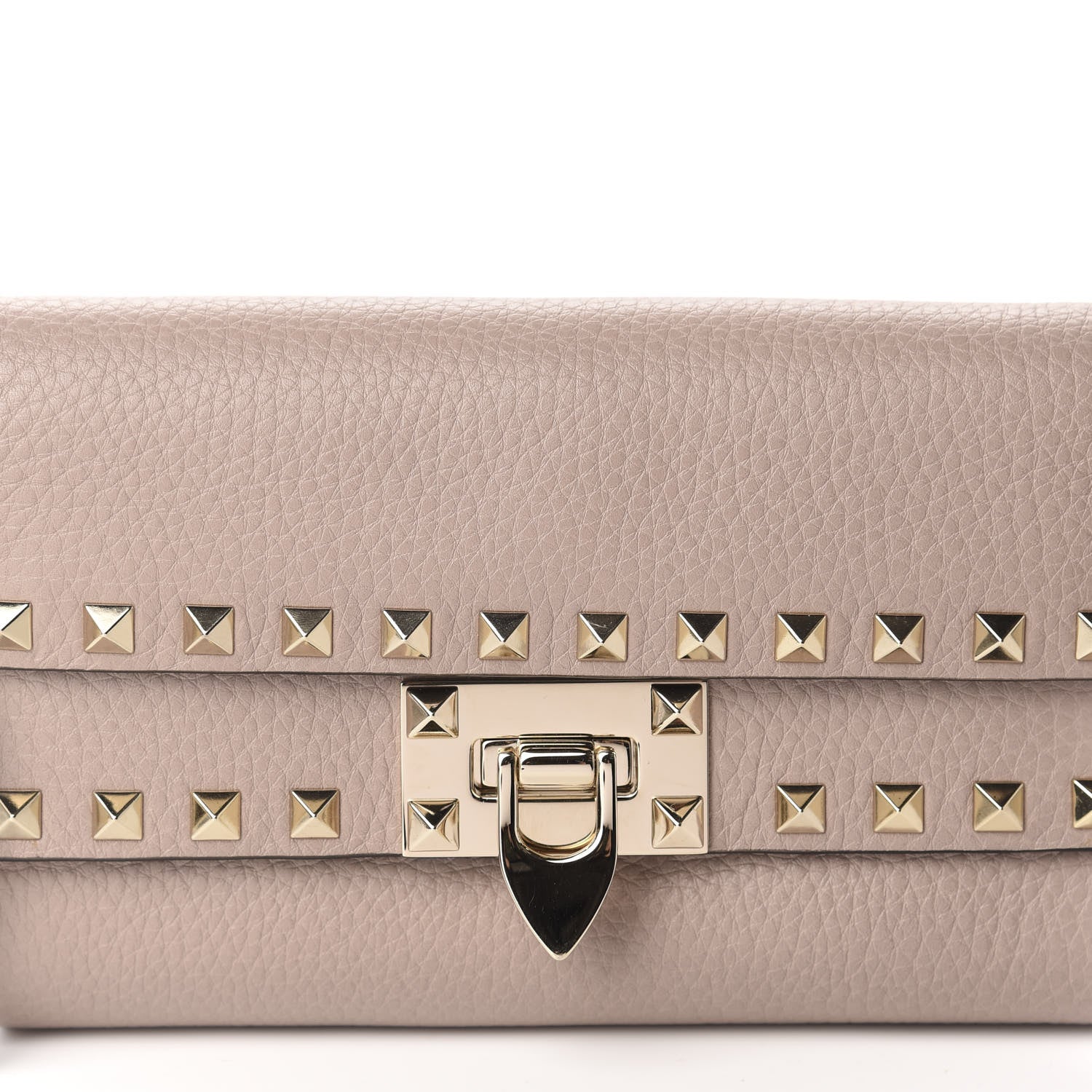 Valentino Garavani Grainy Calfskin Rockstud Double Flap Belt Bag Poudre 9 of 9