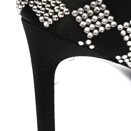 Saint Laurent Satin Crystal Embellished Checkered Zoe 105 Pumps 36.5 Black 12 of 13