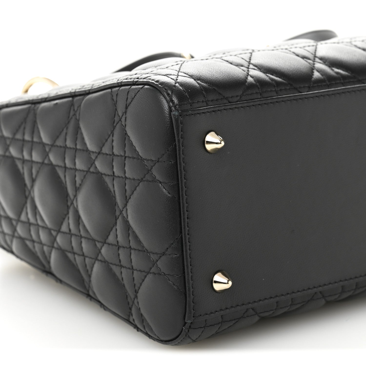 Christian Dior Lambskin Cannage Medium Lady Dior Black 17 of 21