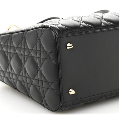 Christian Dior Lambskin Cannage Medium Lady Dior Black 17 of 21