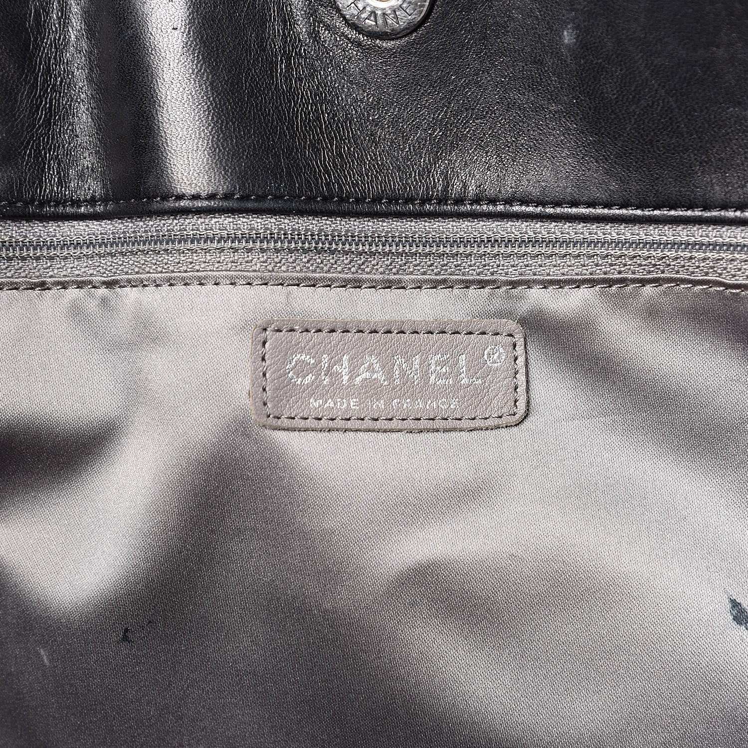 Chanel Vinyl Quilted Large Funny Tweed Tote Black 6 of 14