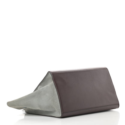 Celine Smooth Calfskin Suede Large Tri-Color Trapeze Dark Grey 4 of 23