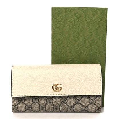 Gucci Dollar Calfskin GG Supreme Monogram GG Marmont Continental Wallet Mystic White Beige Ebony 8 of 8