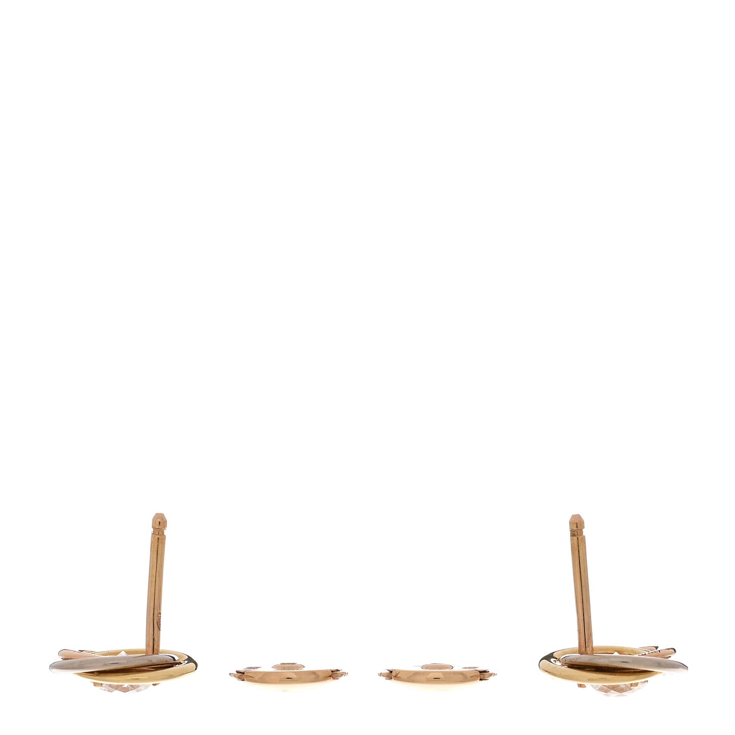 18K Pink Yellow White Gold Diamond .35ctw Trinity De Cartier Stud Earrings