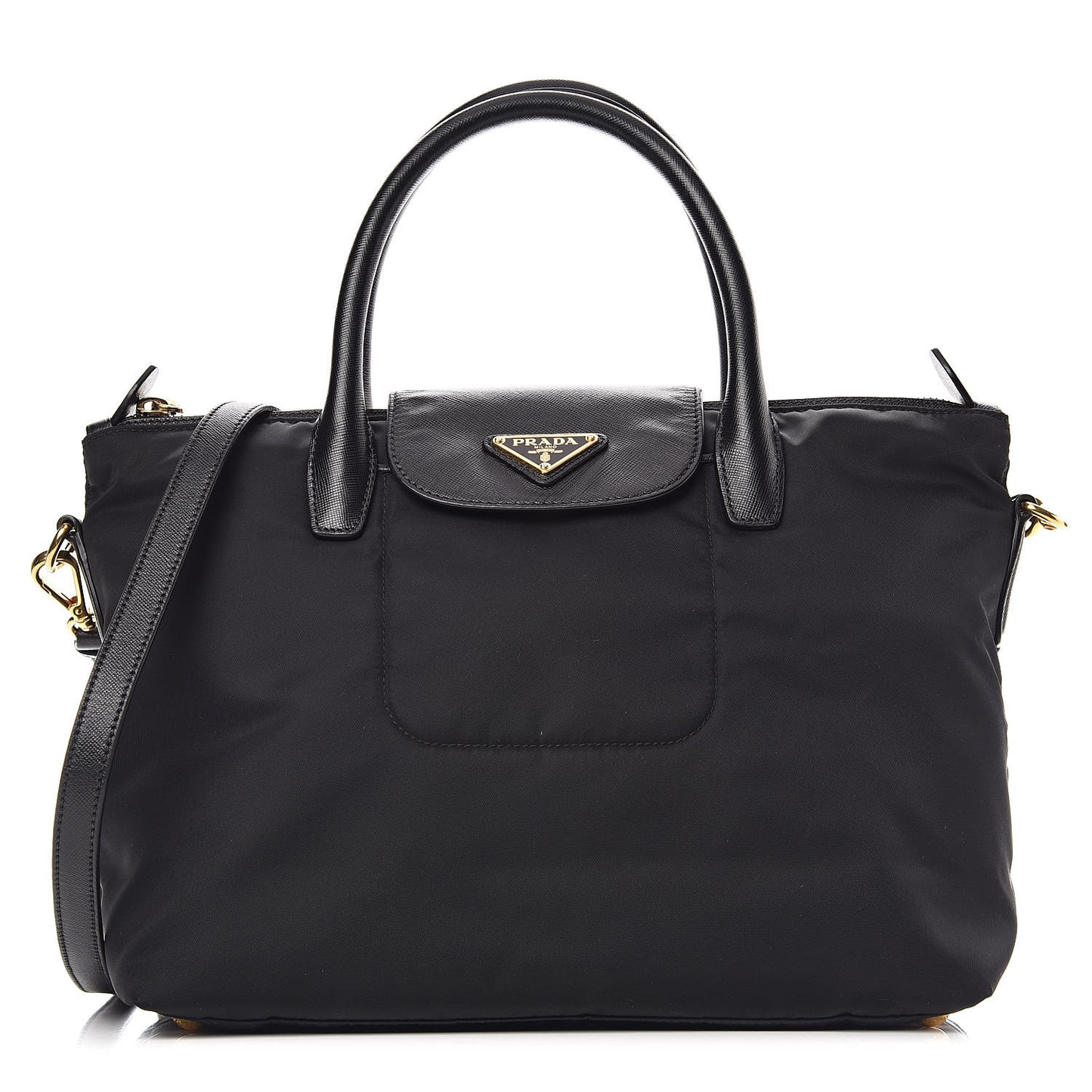 Tessuto Nylon Saffiano Tote Black