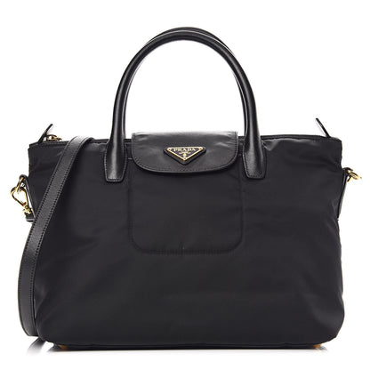 Prada Tessuto Nylon Saffiano Tote Black 1 of 11