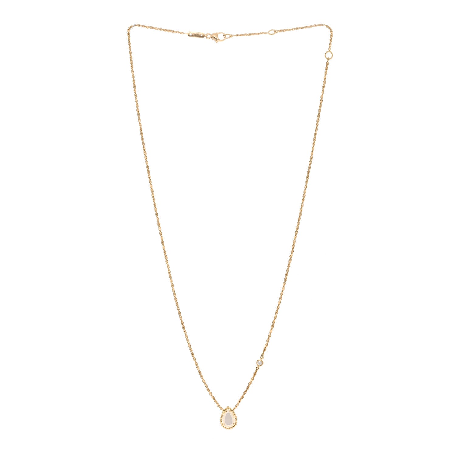 Boucheron 18K Yellow Gold Diamond Mother of Pearl XS Serpent Boheme Necklace 3 of 4