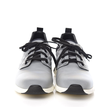 Louis Vuitton Nylon Suede Damier Fastlane Low Sneakers 7.5 Grey Black 2 of 9