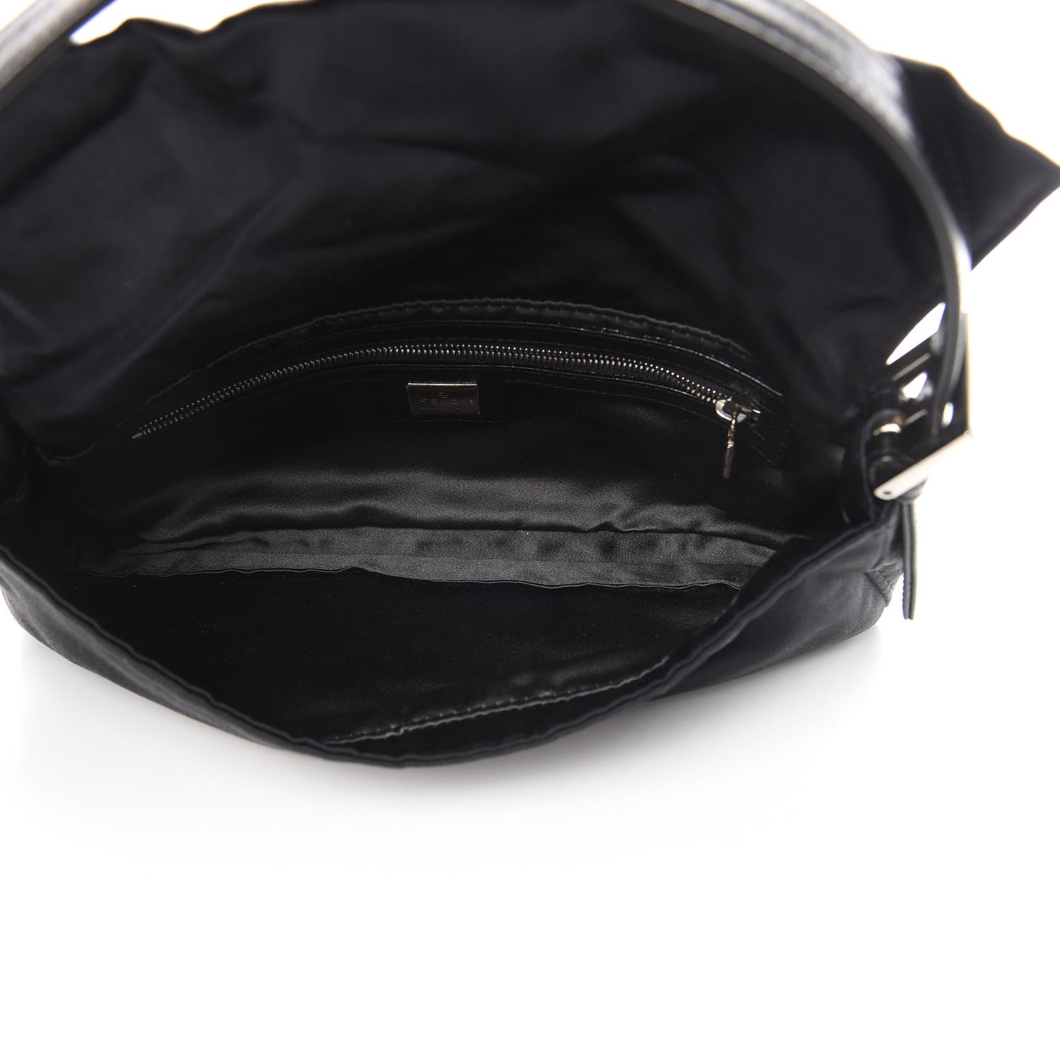 Fendi Satin Crystal Baguette Black 5 of 12