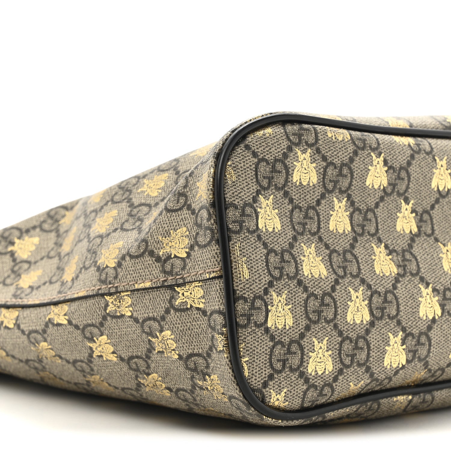 Gucci Soft GG Supreme Monogram Bees Small Crossbody Tote Beige Oro Black 10 of 13