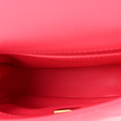Chanel Caviar Quilted Sweetheart Mini Flap Dark Pink 5 of 10