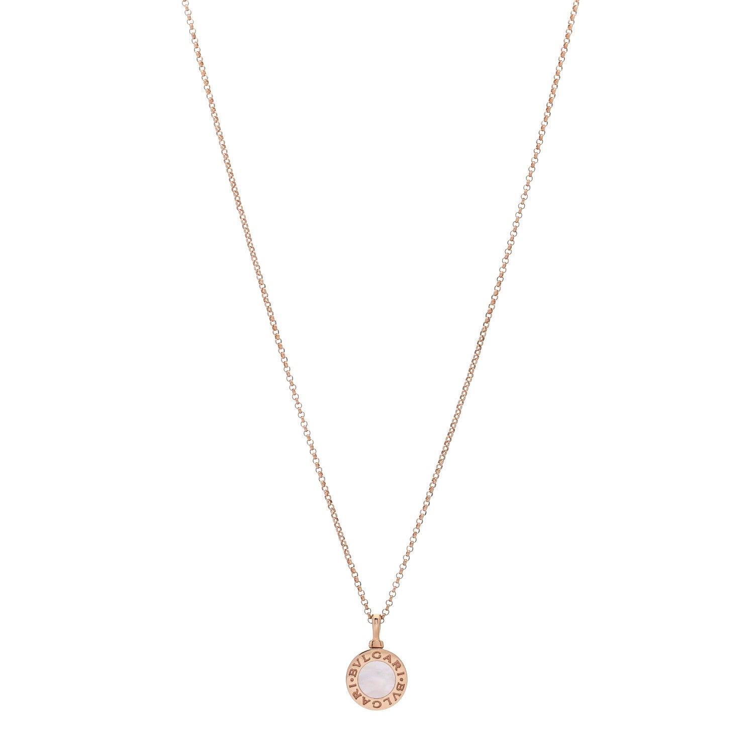 Bulgari 18K Rose Gold Mother of Pearl BVLGARI BVLGARI Pendant Necklace 1 of 9