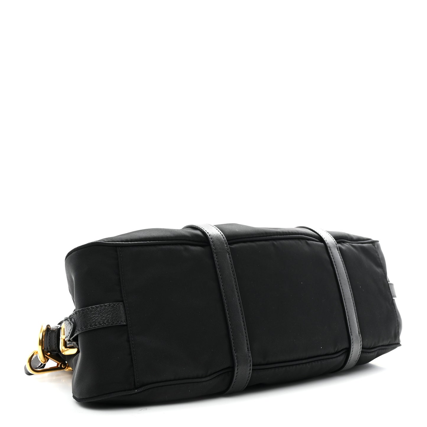 Tessuto Nylon Soft Calfskin Shopping Satchel Black