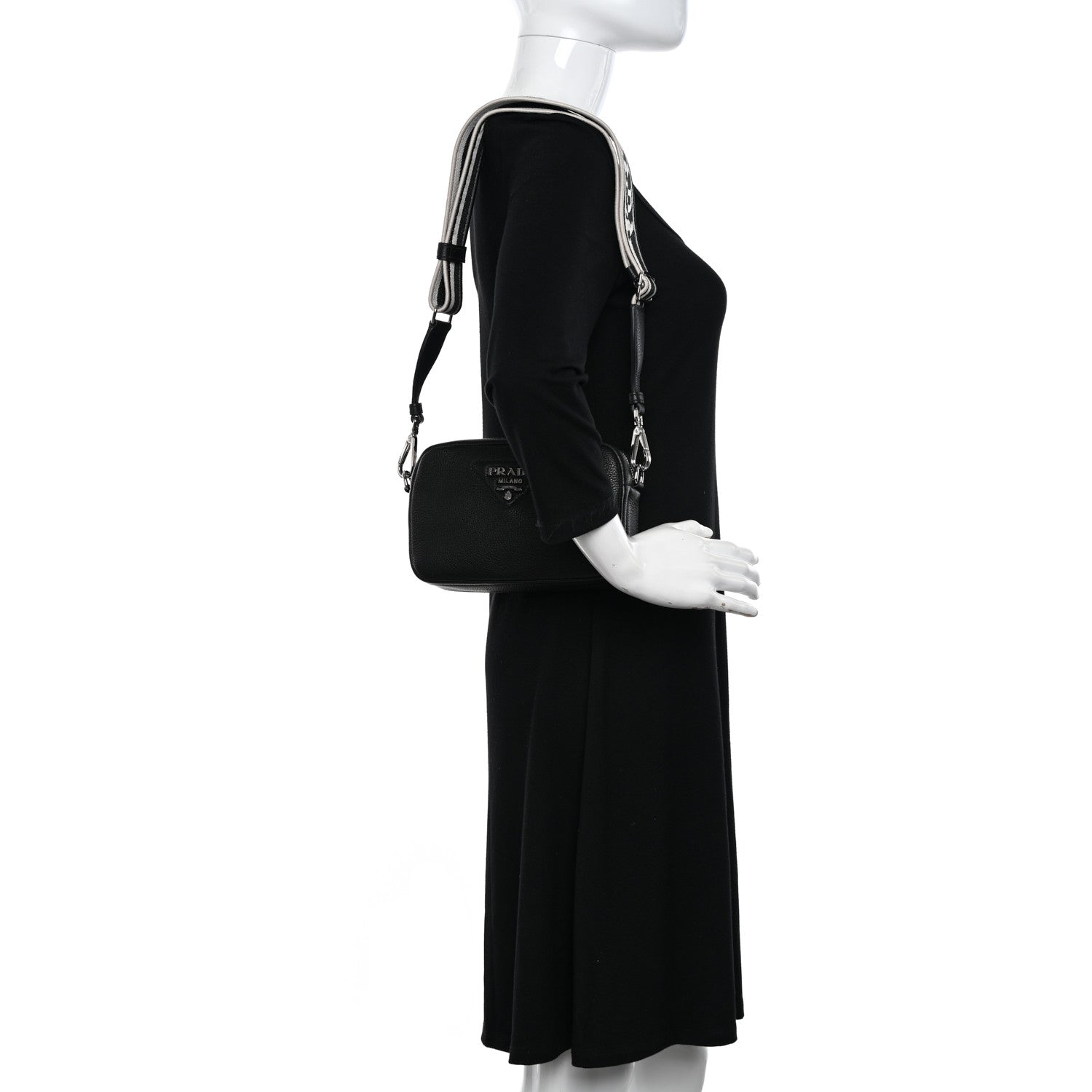 Prada Vitello Daino Soft Camera Crossbody Black 2 of 10