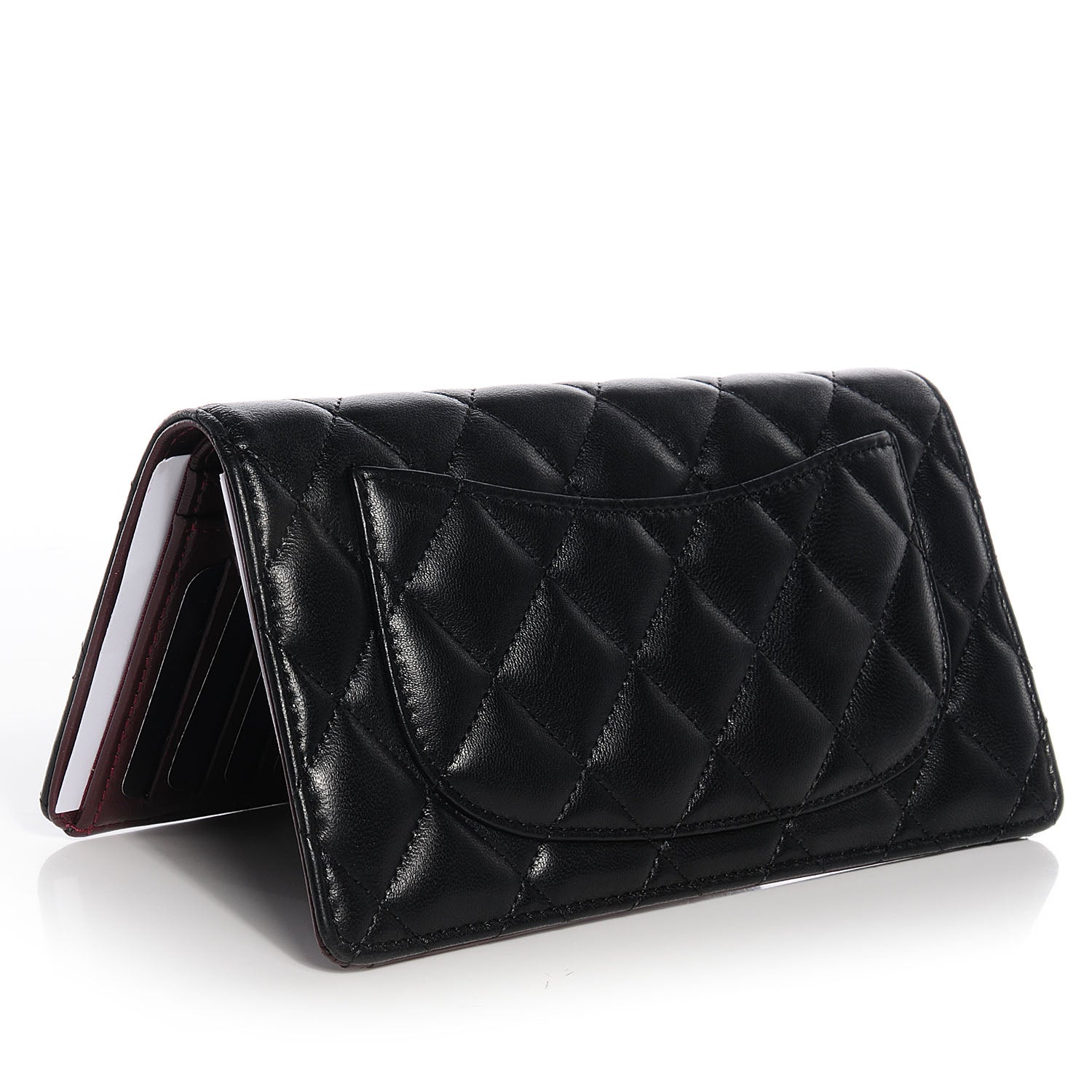 Chanel Lambskin Quilted Yen Wallet Black 3 of 9