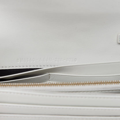 Fendi Nappa Matisse FF Embossed Continental Wallet On Chain White 9 of 11