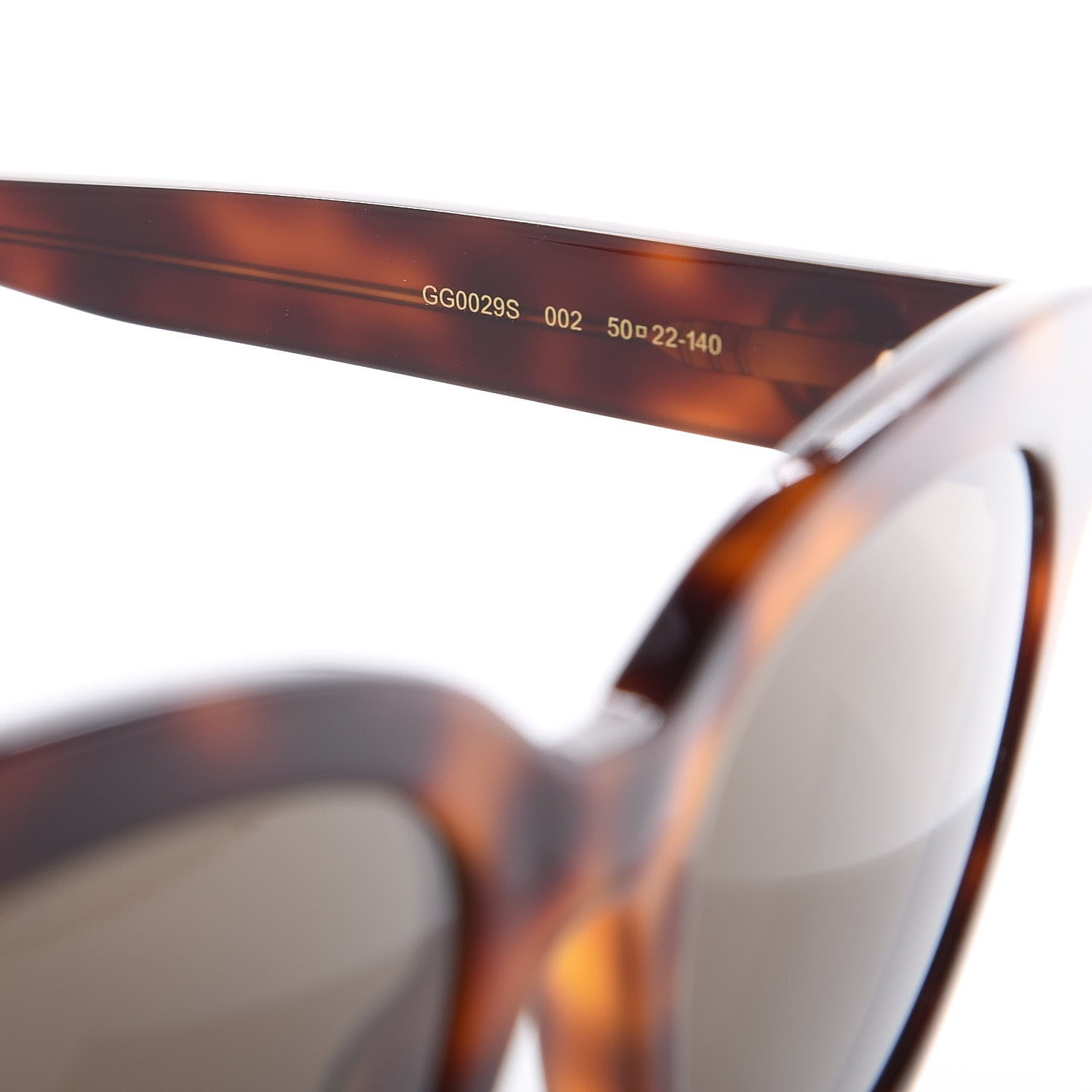 Gucci Acetate Square Frame Sunglasses GG0029S Tortoise 7 of 7