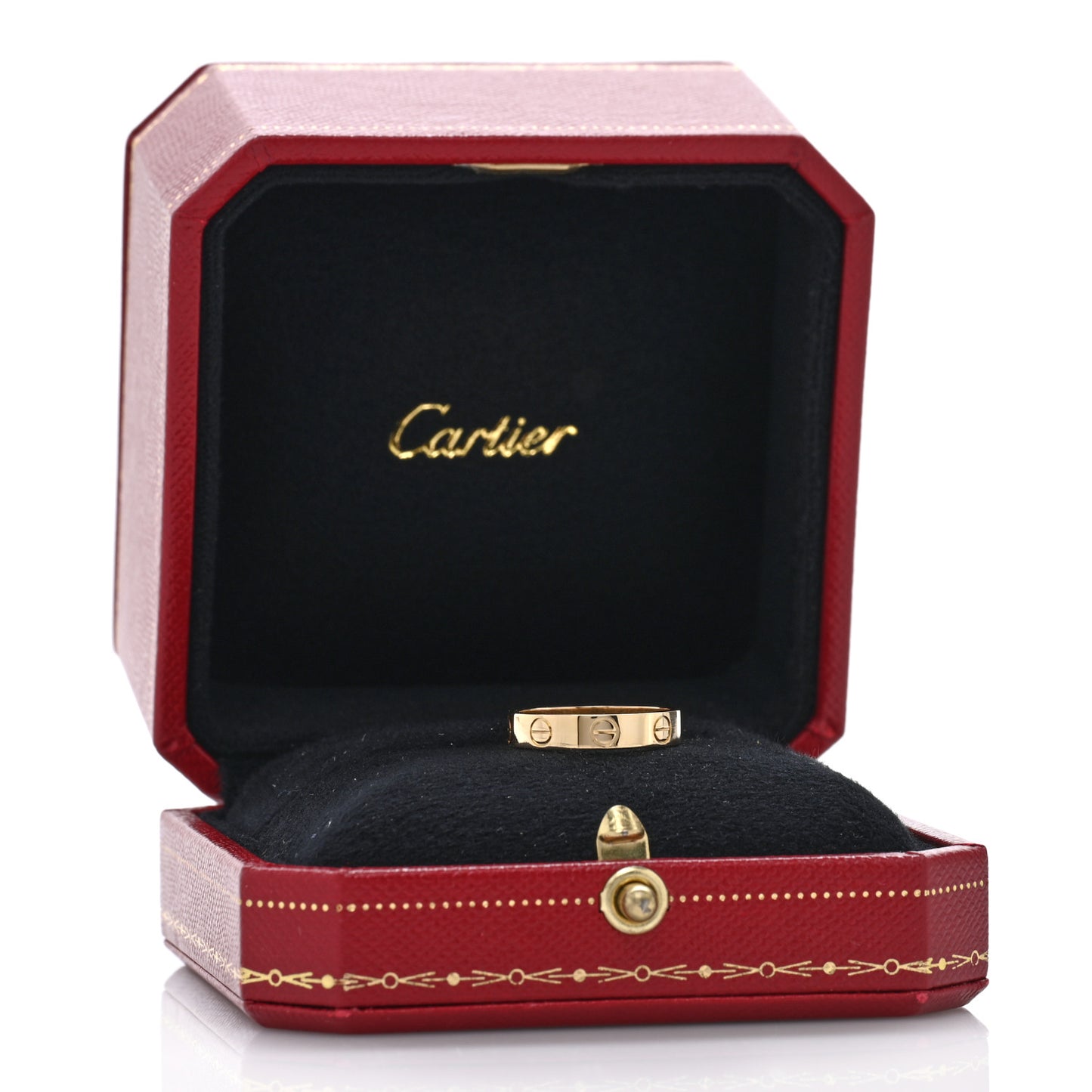 18K Yellow Gold 3.5mm LOVE Wedding Band Ring 48 4.5