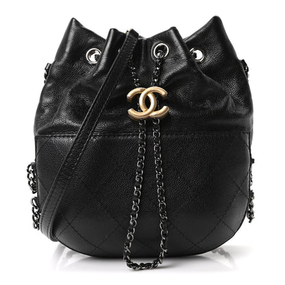 Chanel Aged Calfskin Quilted Small Gabrielle Bucket Black 1 of 10