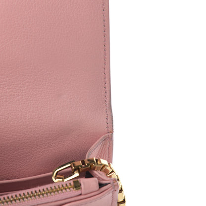 Balenciaga Veau Amp Plate Gold Chain Wallet Rose 8 of 12