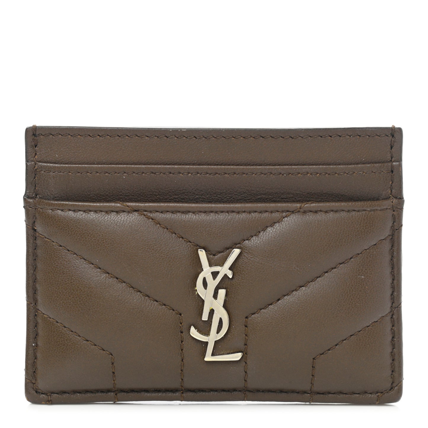 Calfskin Y Quilted Monogram LouLou Credit Card Case Faggio