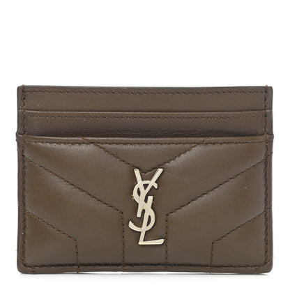 Saint Laurent Calfskin Y Quilted Monogram LouLou Credit Card Case Faggio 1 of 9