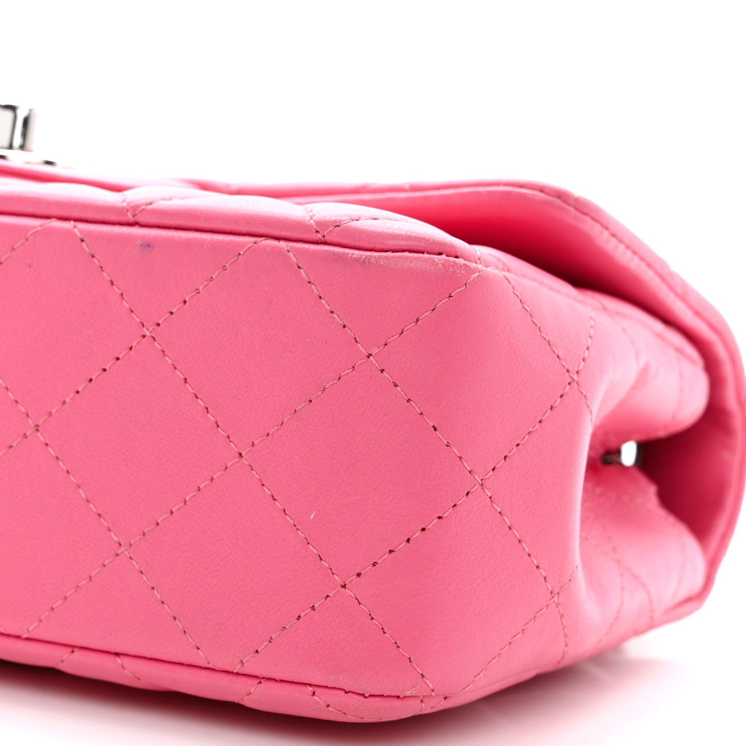 Chanel Lambskin Quilted Mini Rectangular Flap Pink 10 of 10