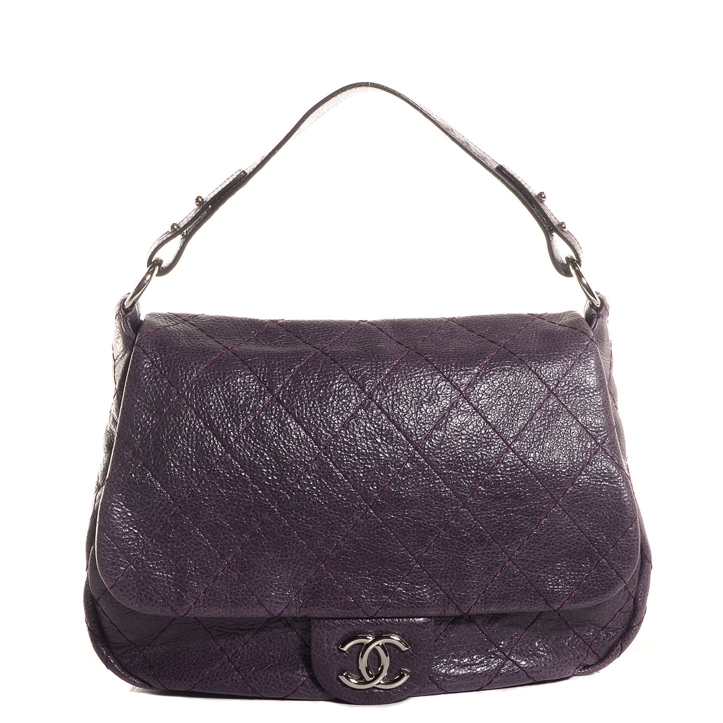 Glazed Calfskin On The Road XL Flap Dark Purple