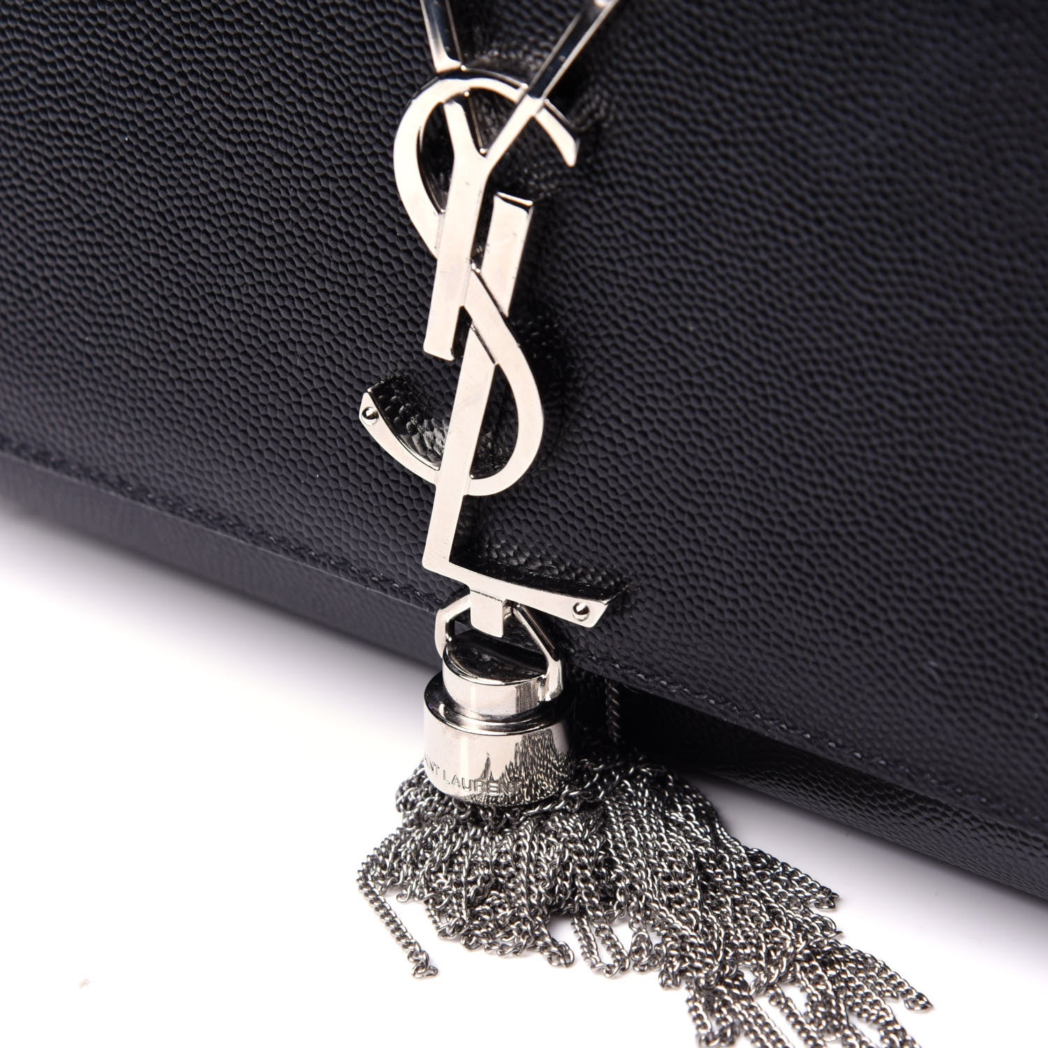 Saint Laurent Calfskin Small Classic Monogram Kate Tassel Satchel Black 14 of 15