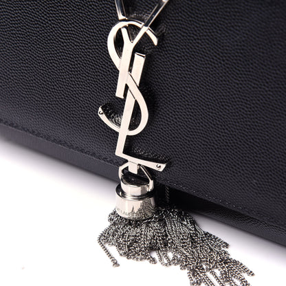 Saint Laurent Calfskin Small Classic Monogram Kate Tassel Satchel Black 14 of 15
