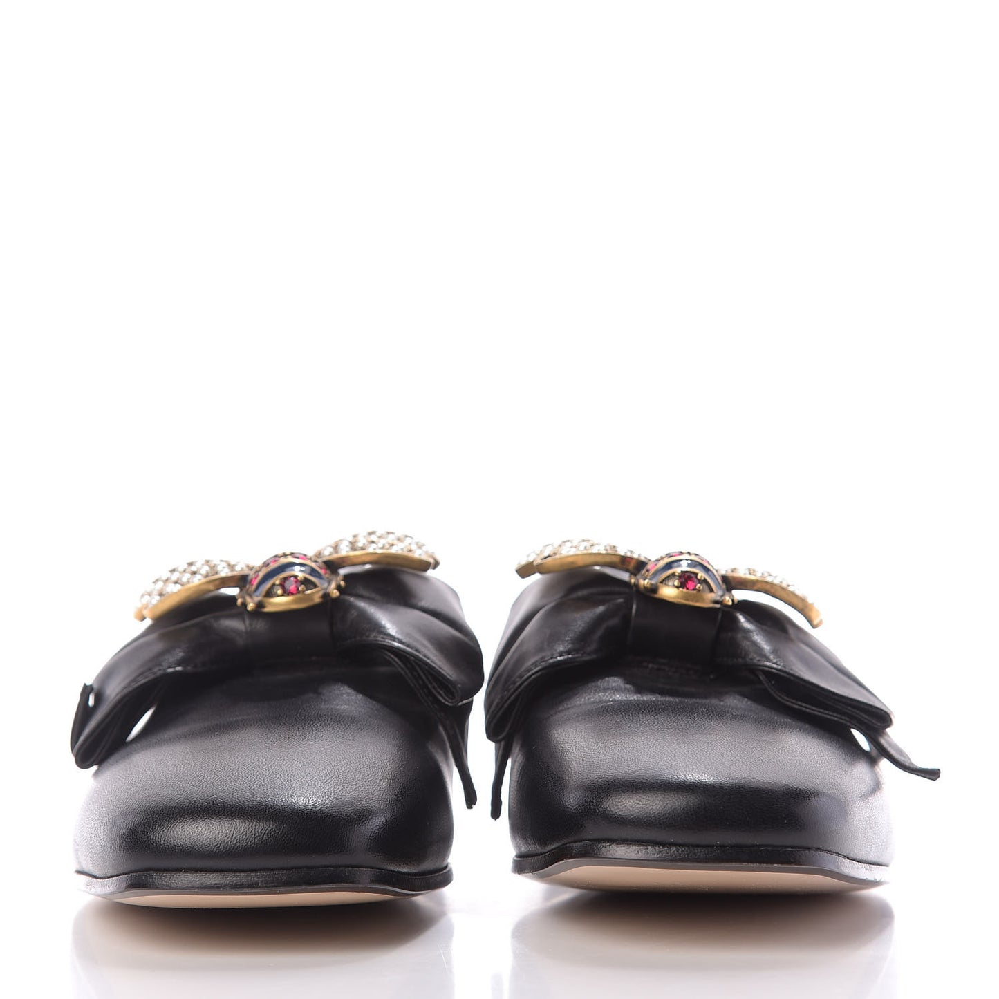 Calfskin Bow Ballet Flats 36 Black
