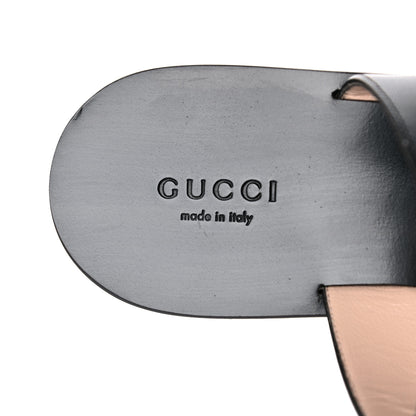 Gucci Calfskin GG Marmont Thong Sandals 37.5 Black 8 of 14