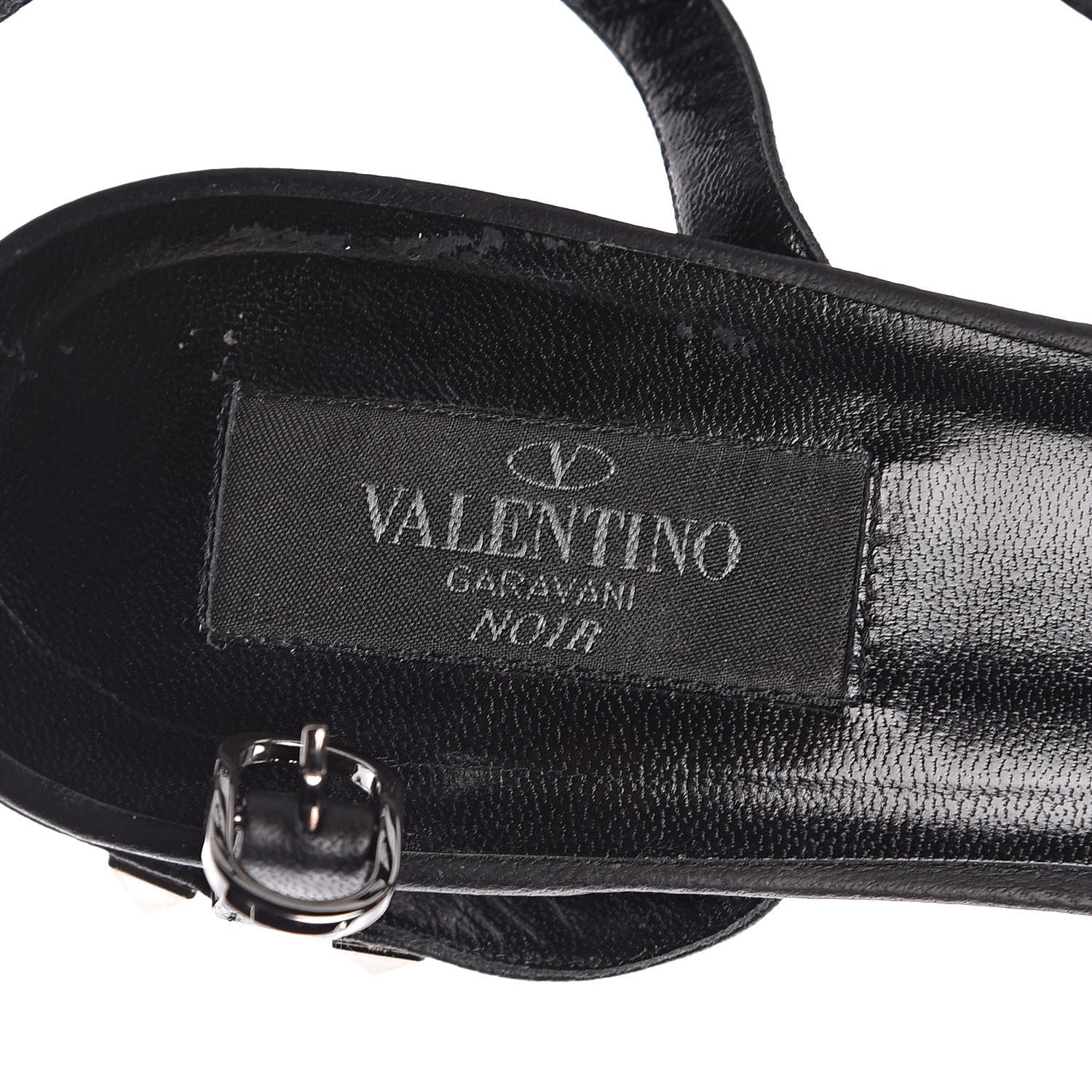 Valentino Garavani Calfskin Nappa Rockstud Ankle Strap 65mm Pumps 39.5 Black 5 of 9