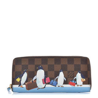 Louis Vuitton Damier Ebene 2017 Christmas Animation Clemence Wallet 1 of 10