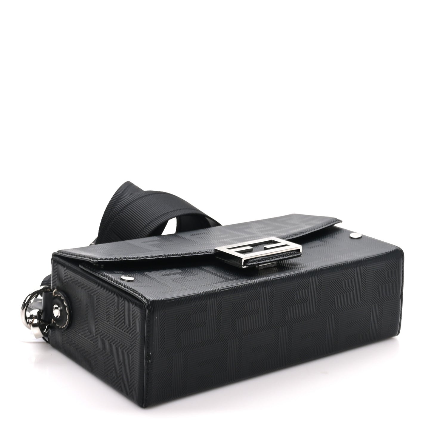 Vitello King FF Lines Embossed Baguette Soft Trunk Black