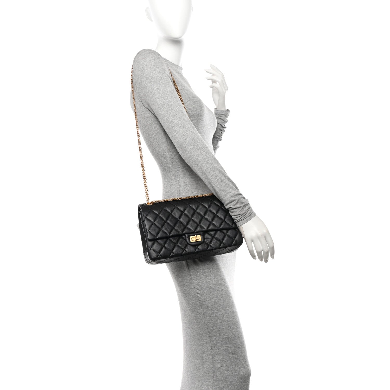 Chanel Aged Calfskin Quilted 2.55 Reissue 226 Flap Black 2 of 14