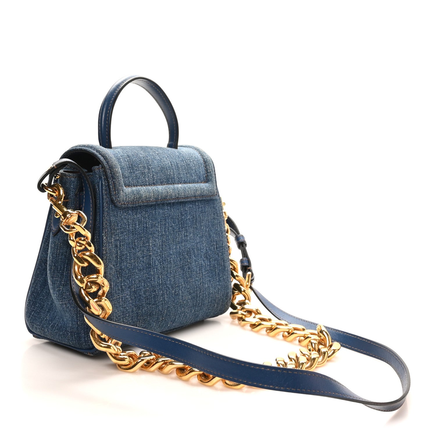 Versace Denim La Medusa Chain Tote Navy Blue 1836318 – FASHIONPHILE