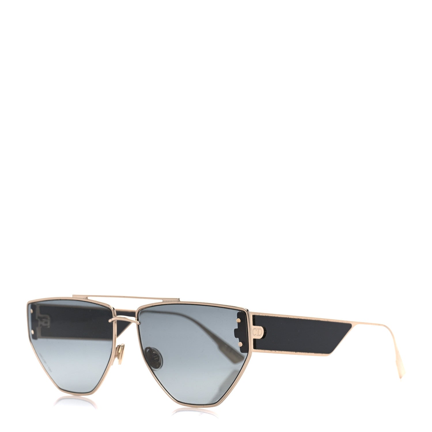 Christian Dior Clan 2 Aviator Sunglasses Black Gold 1 of 8