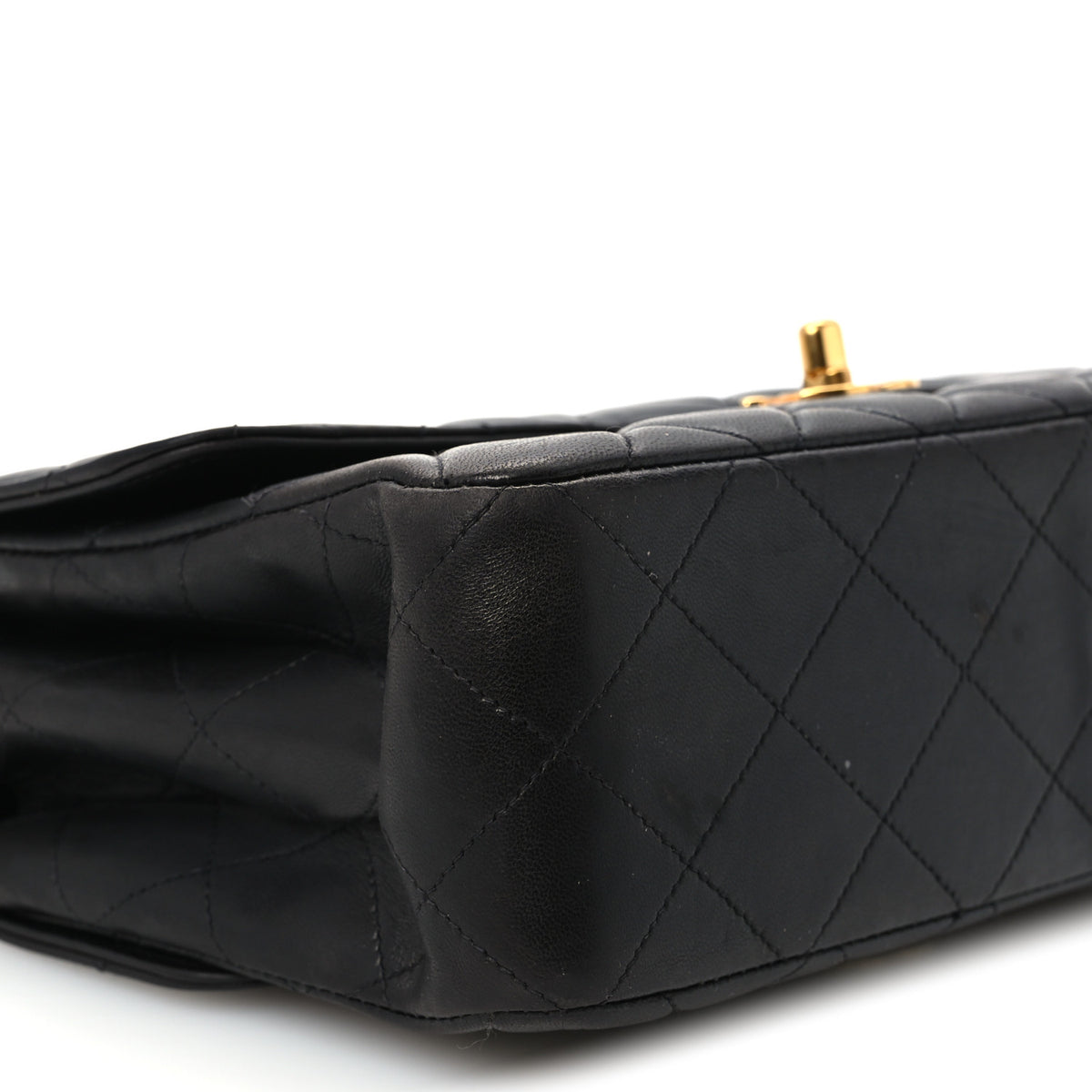 Lambskin Quilted Medium Double Sided Flap Black