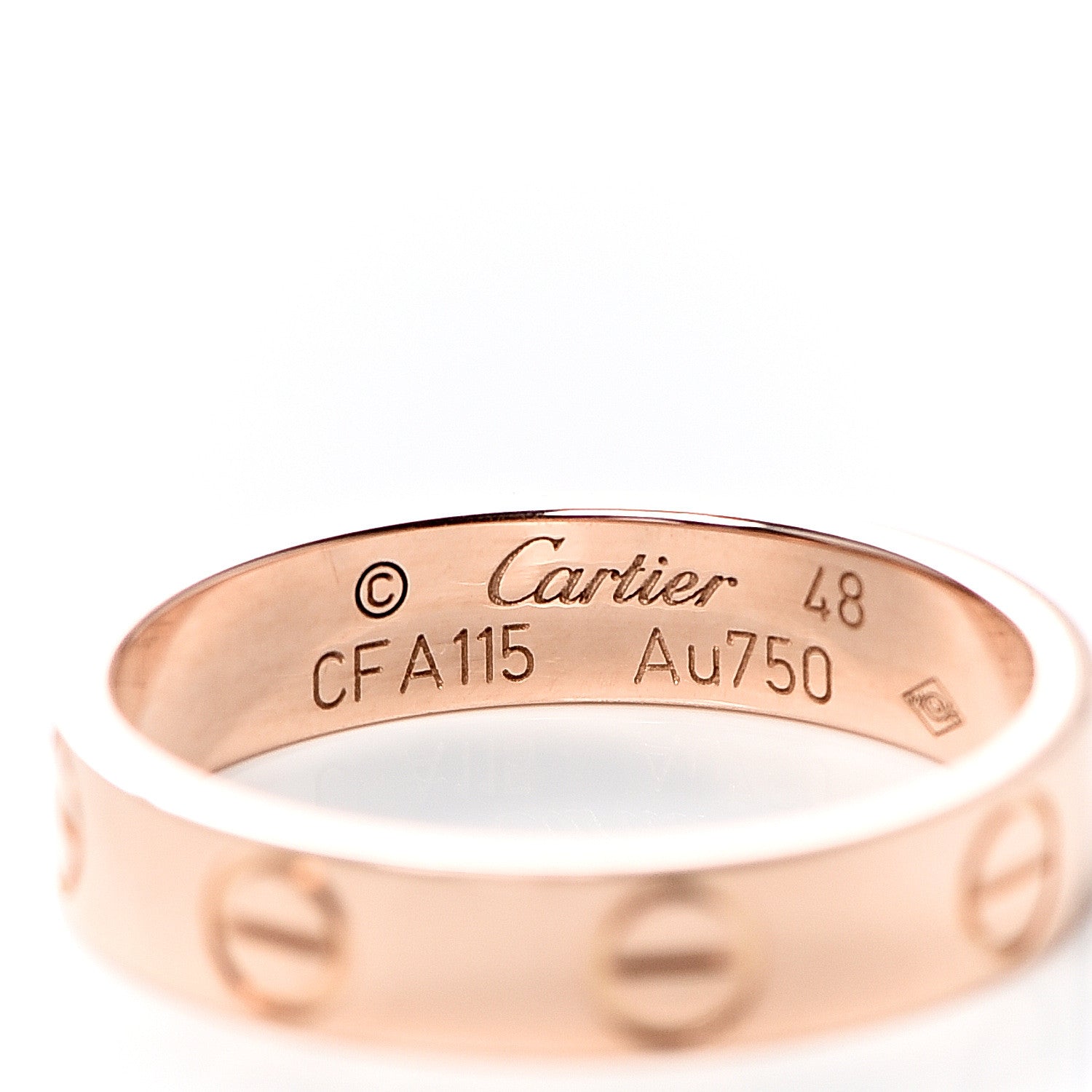 Cartier 18K Pink Gold 3.5mm LOVE Wedding Band Ring 48 4.5 4 of 4