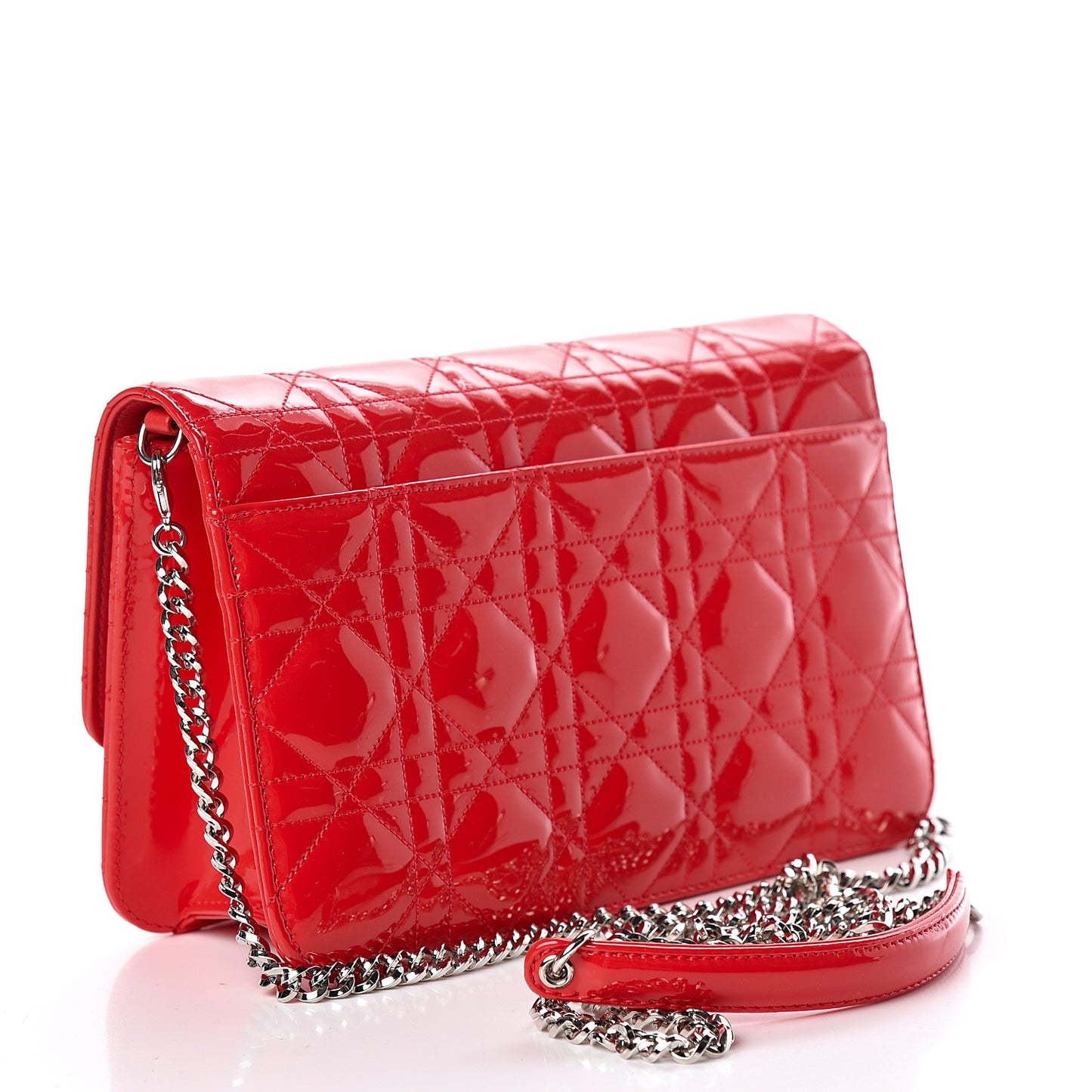 Patent Cannage Miss Dior Promenade Pouch Red