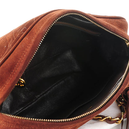 Chanel Suede Quilted CC Tassel Camera Case Brown 5 of 8