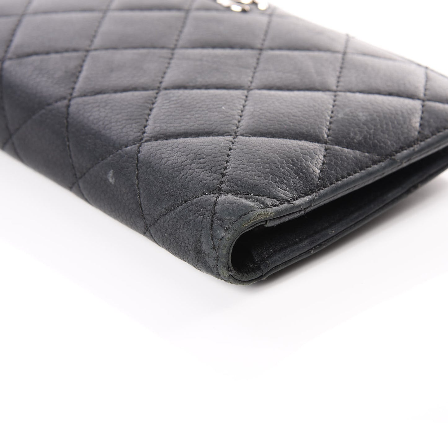 Caviar Calfskin Quilted Yen Wallet Black