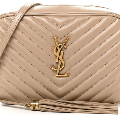Saint Laurent Calfskin Matelasse Monogram Lou Camera Bag Dark Beige 8 of 11