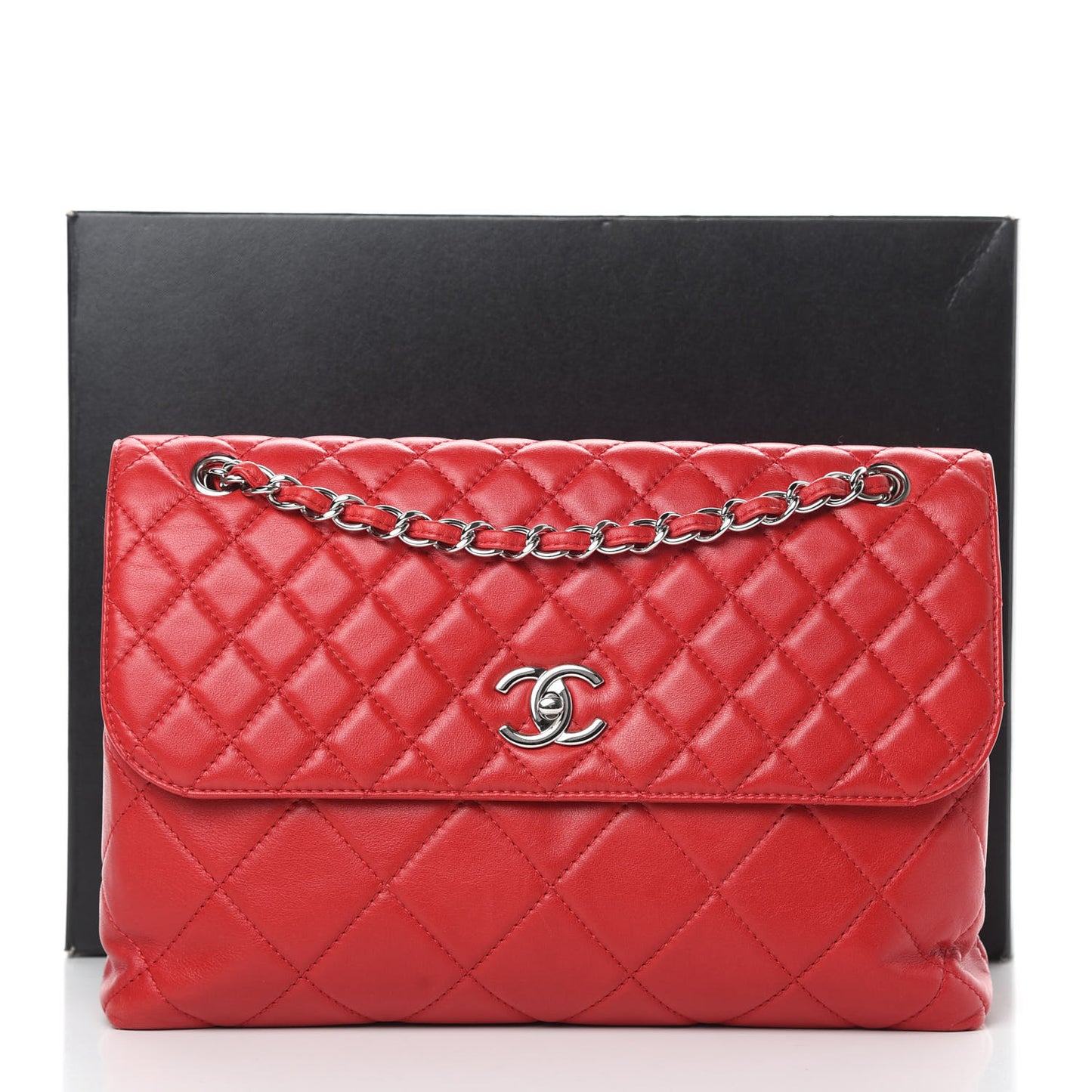 Calfskin Quilted In the Business Flap Bag Red
